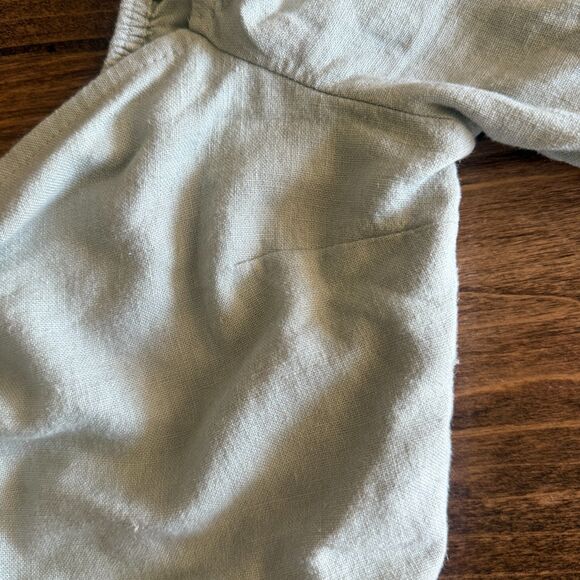 NWT Abercrombie & Fitch Green Linen Tie Front Crop Top Women's Small - Picture 9 of 16